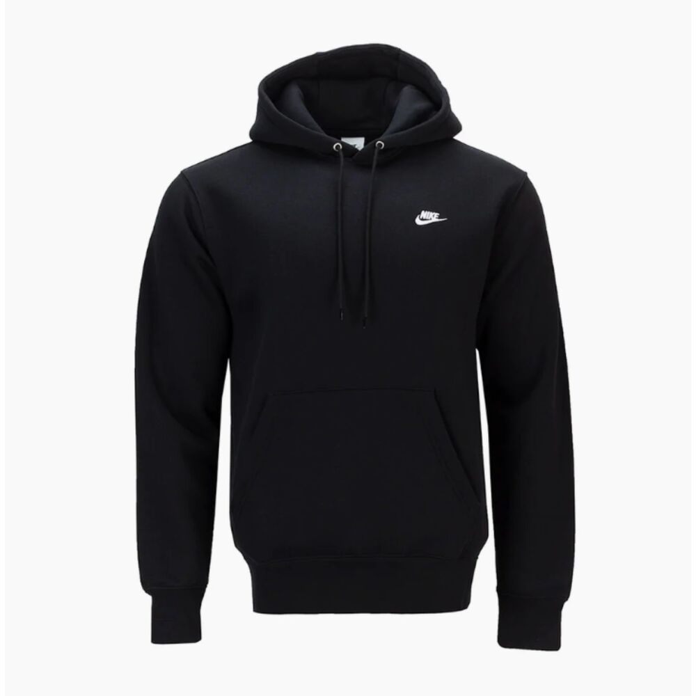 Nike Club Black Pullover Hoodie - Size Small